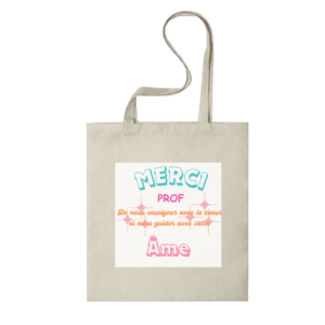Bolsa tote con mensaje de agradecimiento para profesor