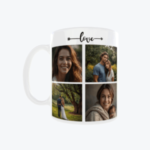 Taza de café personalizable con 4 fotografías. Ideas para regalar en San Valentín. Regalos originales en L'éternité